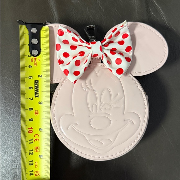 Disney Minnie Mouse Coin Purse pink with Polka Dot Bow - Picture 6 of 8